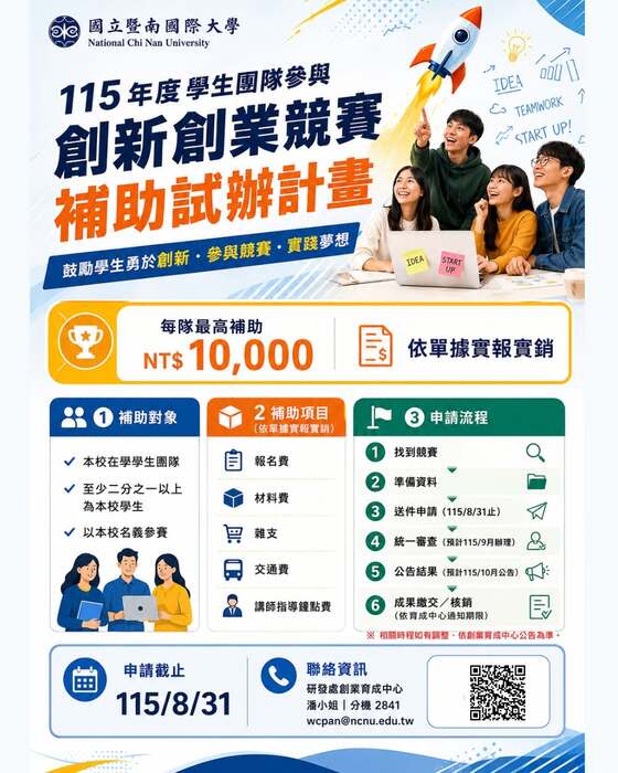 🚀【創業競賽有補助！最高 1 萬元等你申請】💰圖片